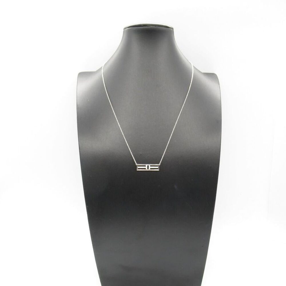 Tiffany & Co T TWO Diamond Necklace K18WG - Picture 5 of 6